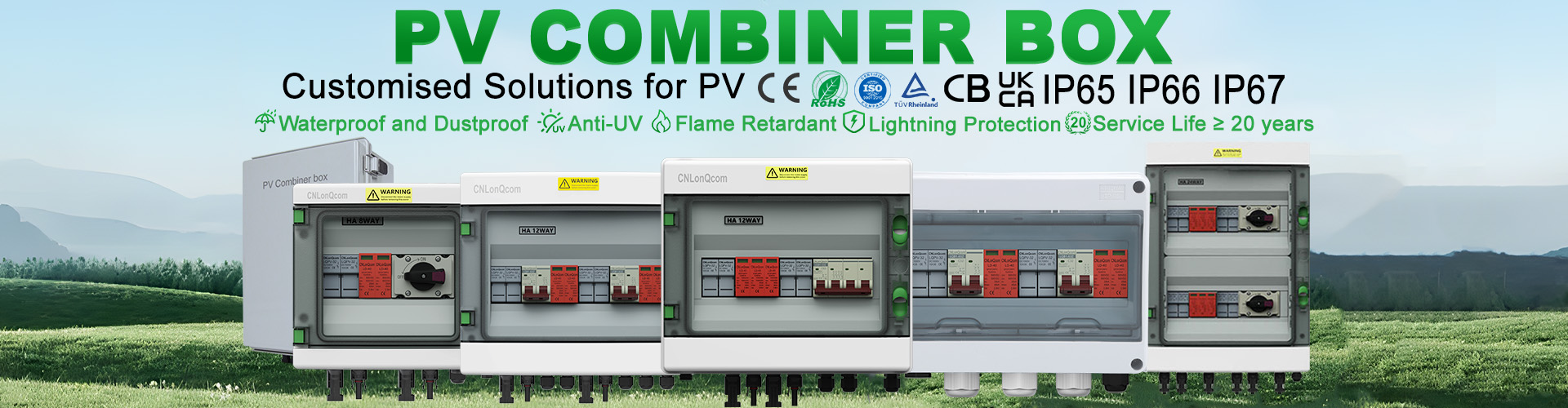 Пластикалық DC1000V біріктіргіш қорабы 2 кіріс және 2 шығыс